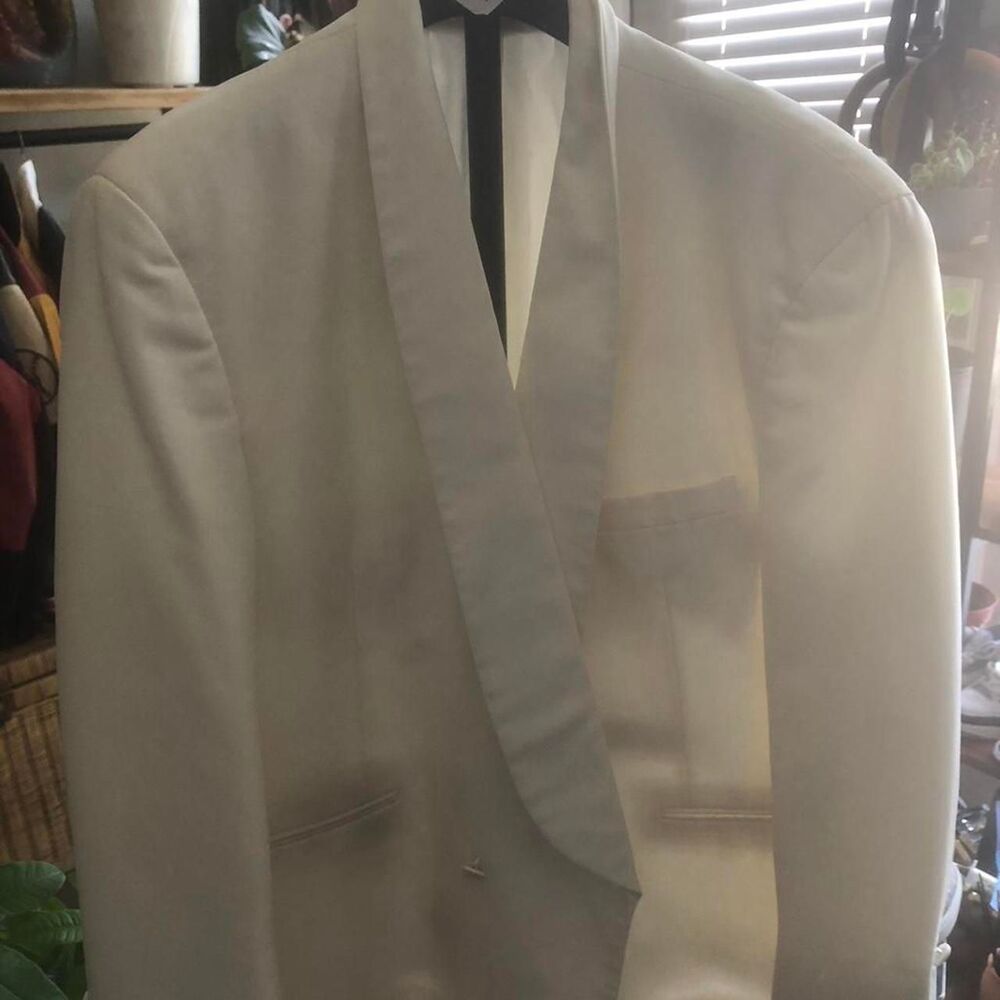 after six off white cream suit